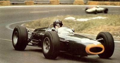 Graham Hill at the 1964 French GP driving his BRM